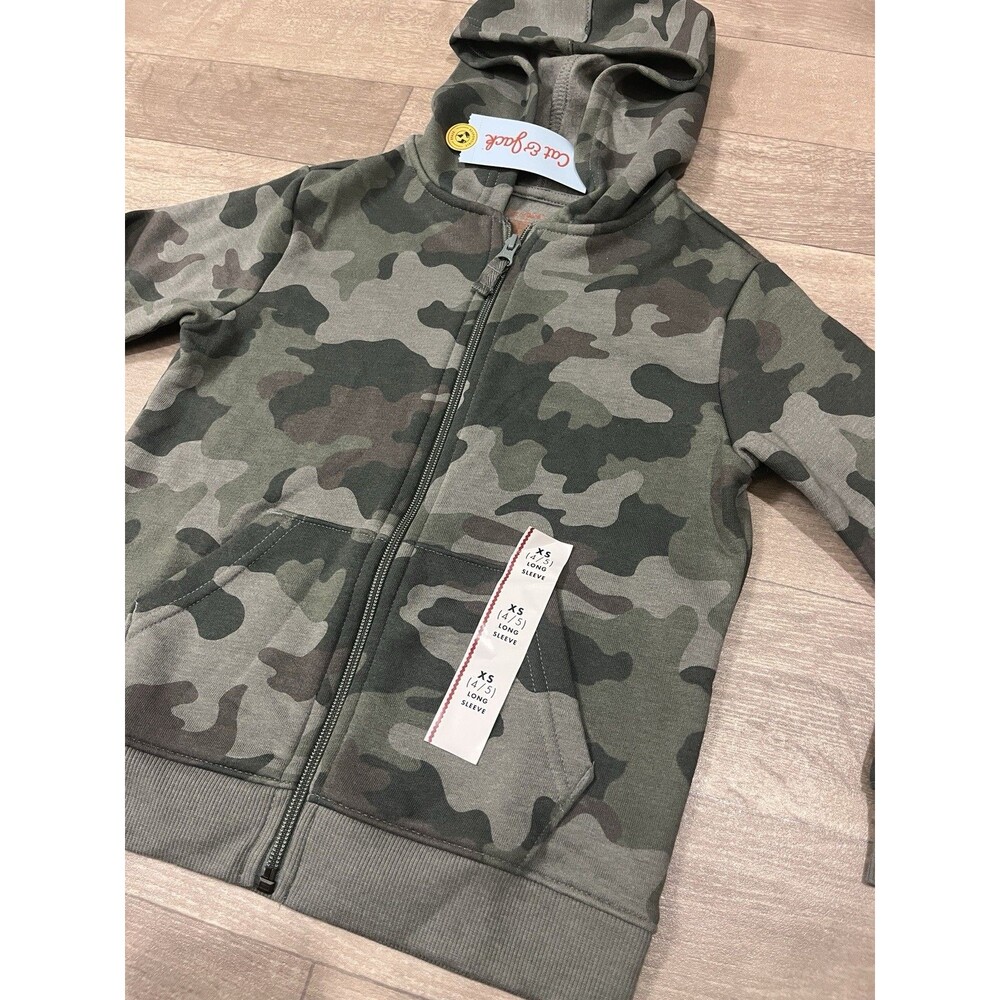 Boys Camaflouge Cat & Jack Zip-Up Hoodie Size XS(4-5) - Picture 4 of 7